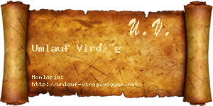 Umlauf Virág névjegykártya